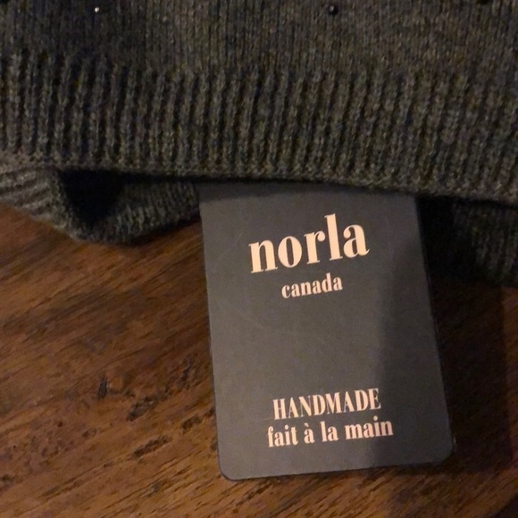 Norla Faux Fur Grey Sparkle Pom Pom Beanie main image 3
